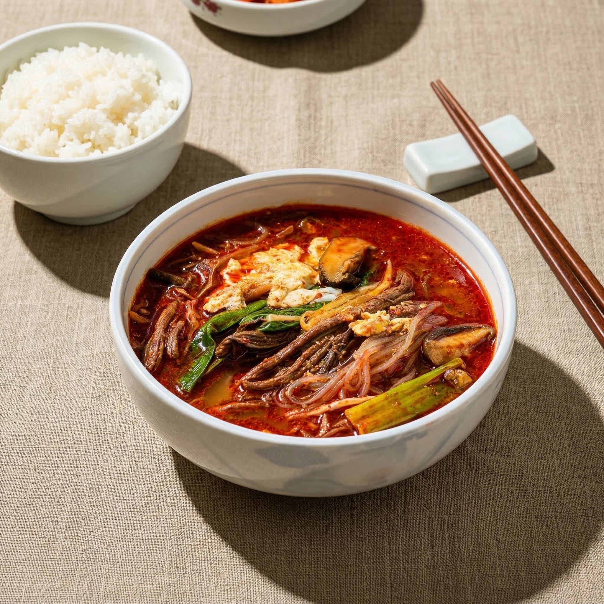 Yukgaejang with leeks and glass noodles