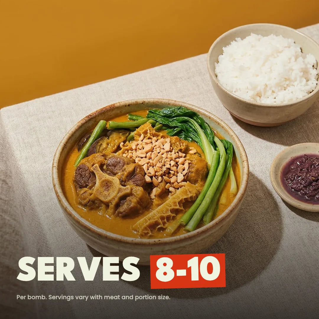 One Kare-Kare Bomb serves 8 to 10