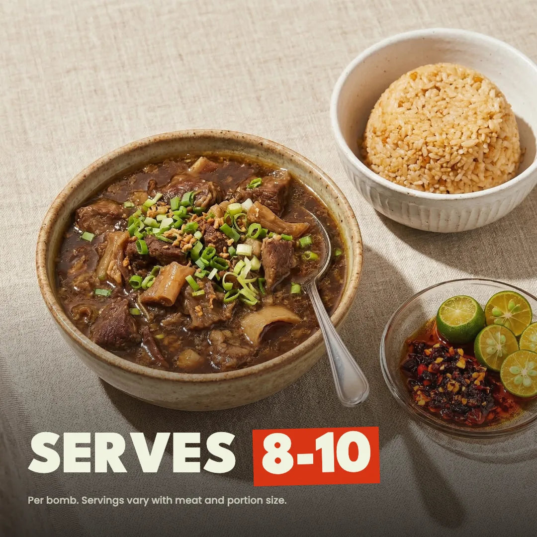 One OG Pares Bomb serves 8 to 10