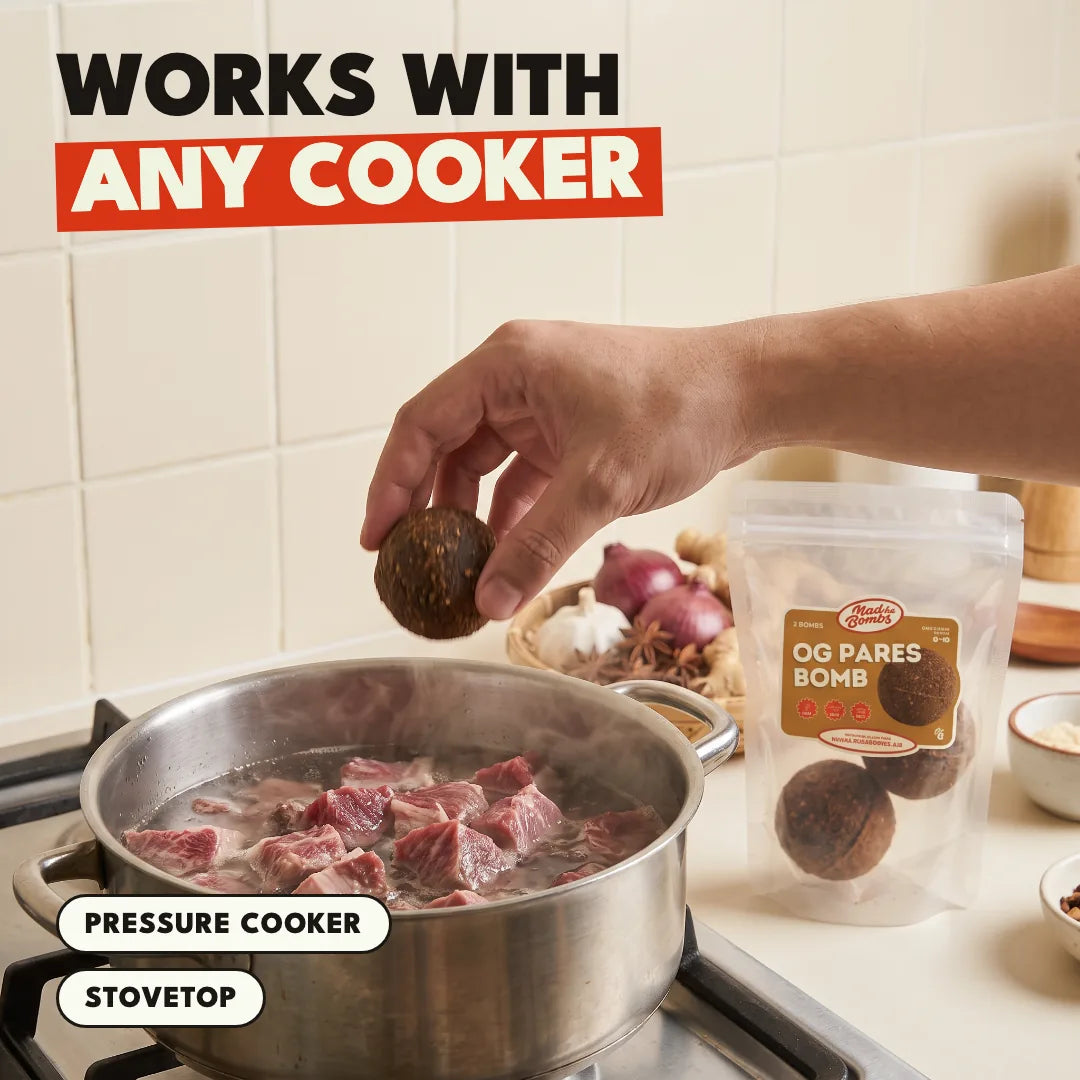 Works with a pressure cooker or stovetop