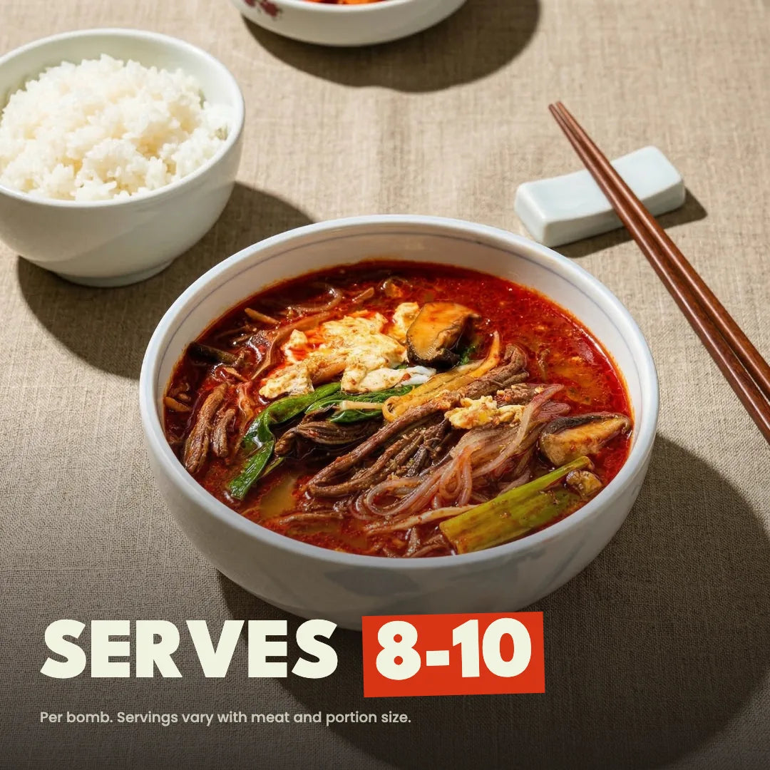 One Yukgaejang Bomb serves 8 to 10